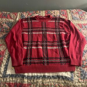 Geoffrey Beene Red Plaid Men's Sweater size XL